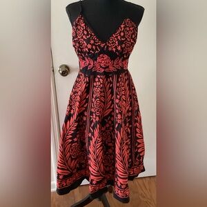 Magic Dress with Red Floral Design
